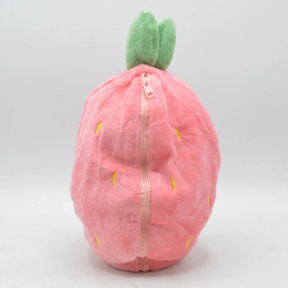 Rabbit New Creative Strawberry Rabbit Plush Soft Doll Hug Pillow