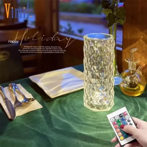 Crystal Diamond Lamp 16 Colors Touch & Remote